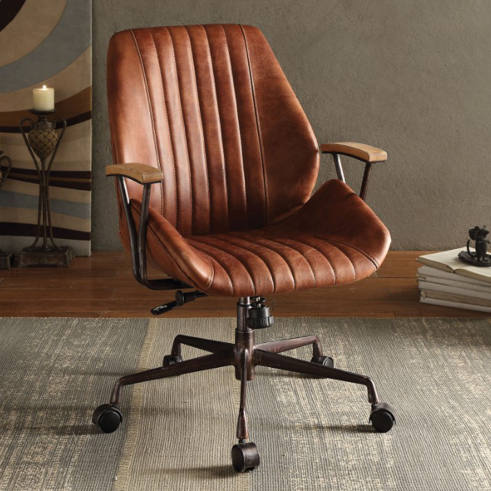 17 Stories Linch Genuine Leather Task Chair & Reviews Wayfair